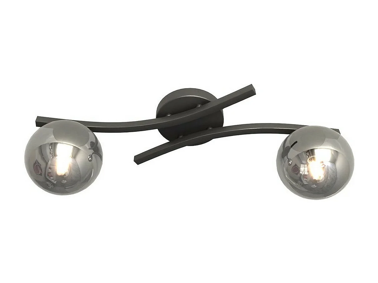 Plafonnier Opus 3, Noir, 40x40x20 cm, Seven Design