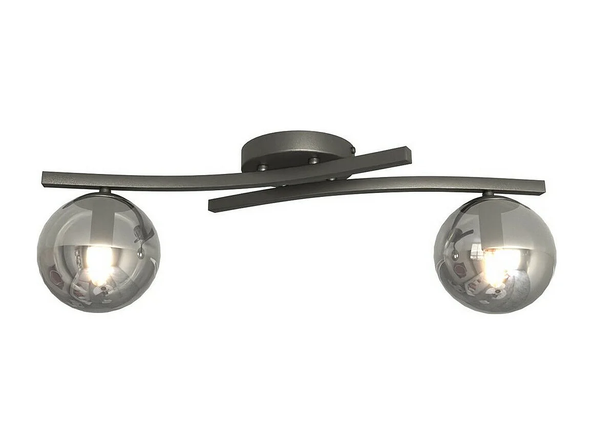 Plafonnier Opus 3, Noir, 40x40x20 cm, Seven Design