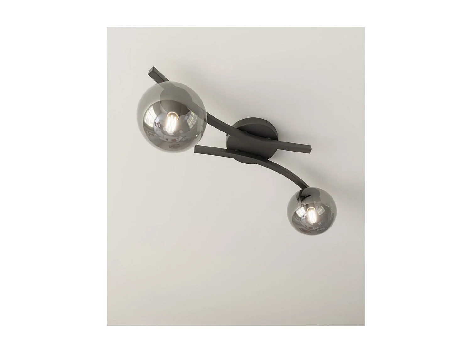 Plafonnier Opus 3, Noir, 40x40x20 cm, Seven Design