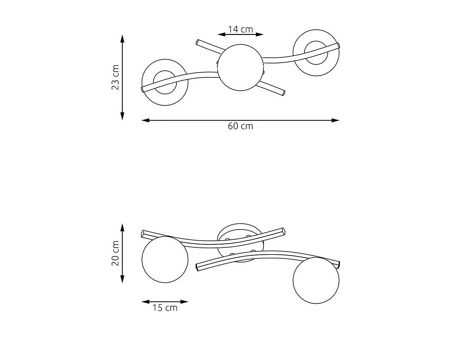 Plafonnier Opus 3, Noir, 40x40x20 cm, Seven Design