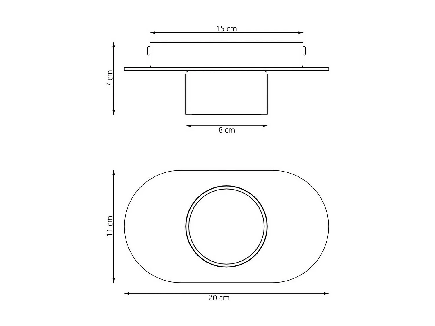 Plafonnier Diaz 3, Noir, 20x11x7 cm, Seven Design