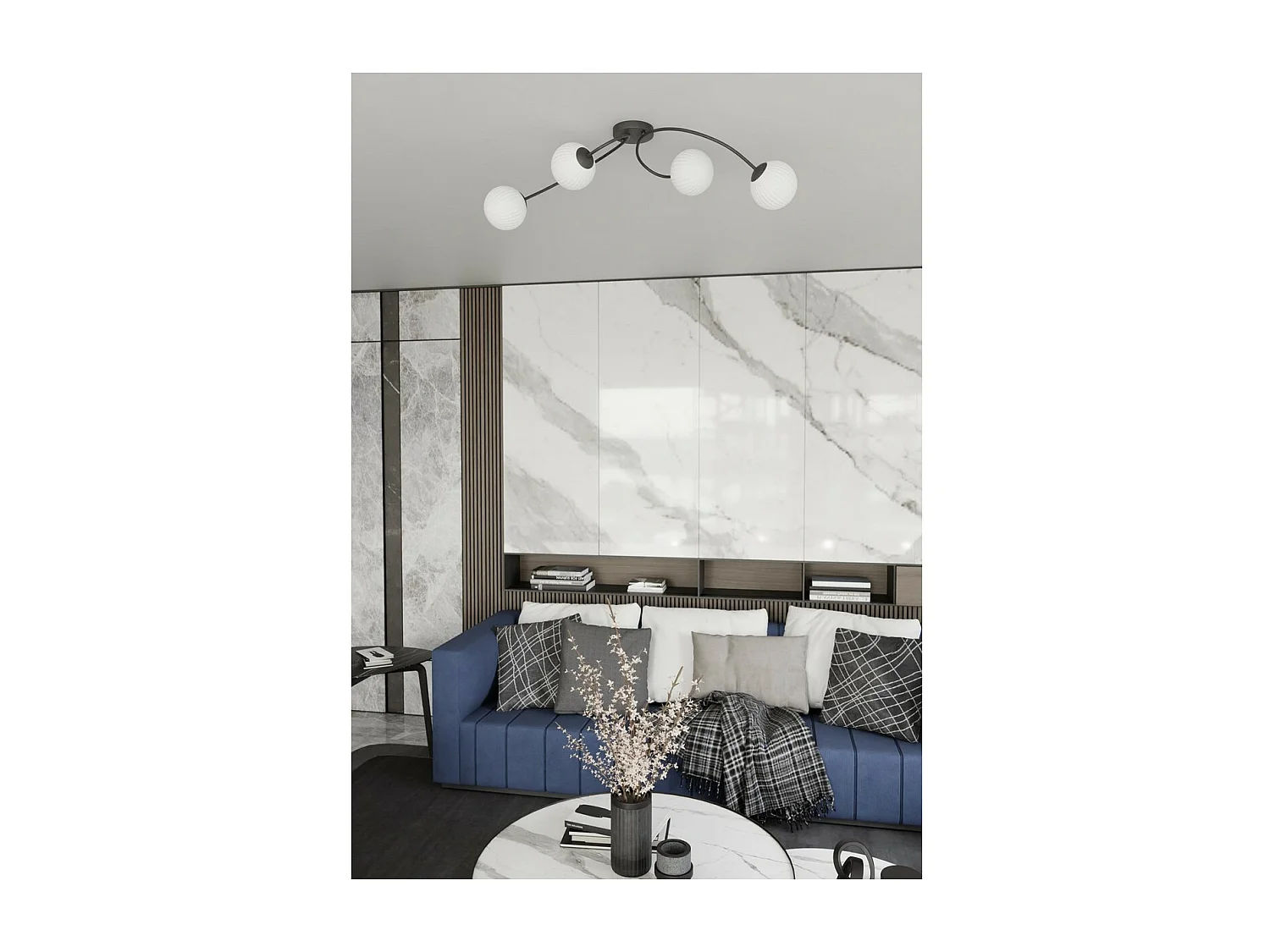 Candeeiro de Teto Vibra, Preto, 31x15x110 cm, Seven Design