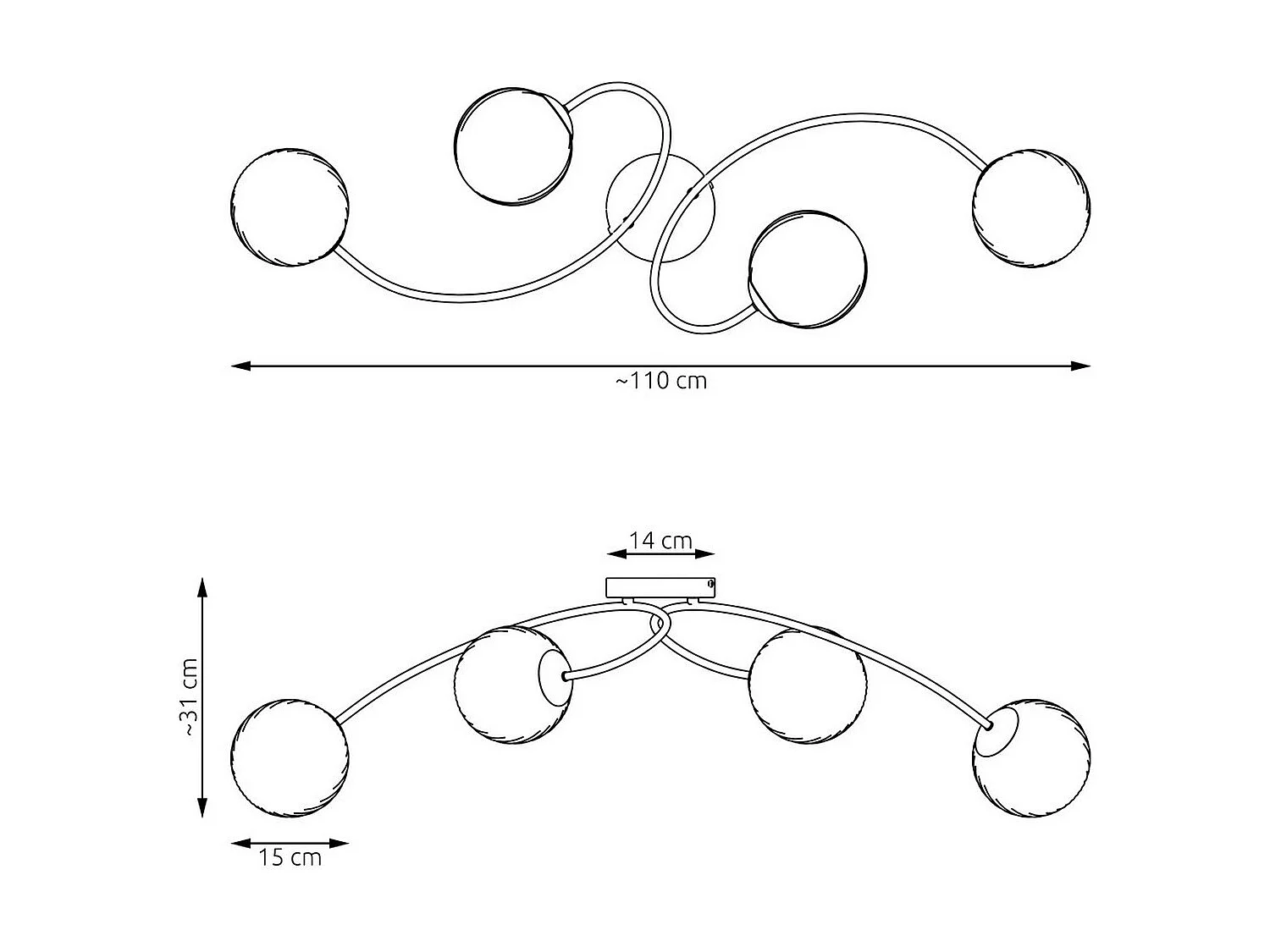 Candeeiro de Teto Vibra, Preto, 31x15x110 cm, Seven Design
