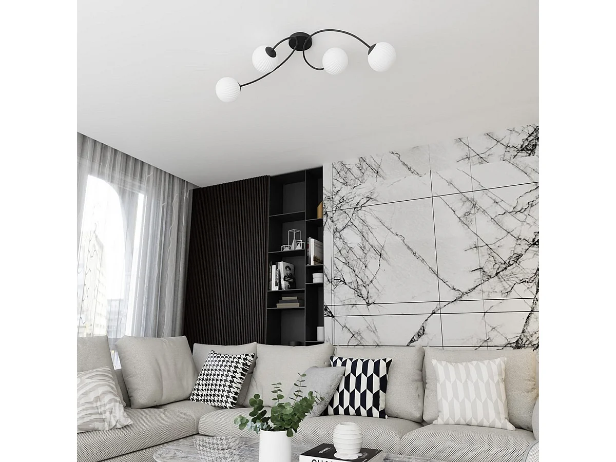 Candeeiro de Teto Vibra, Preto, 31x15x110 cm, Seven Design