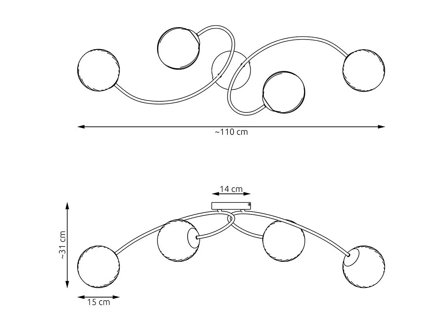 Candeeiro de Teto Vibra, Preto, 31x15x110 cm, Seven Design