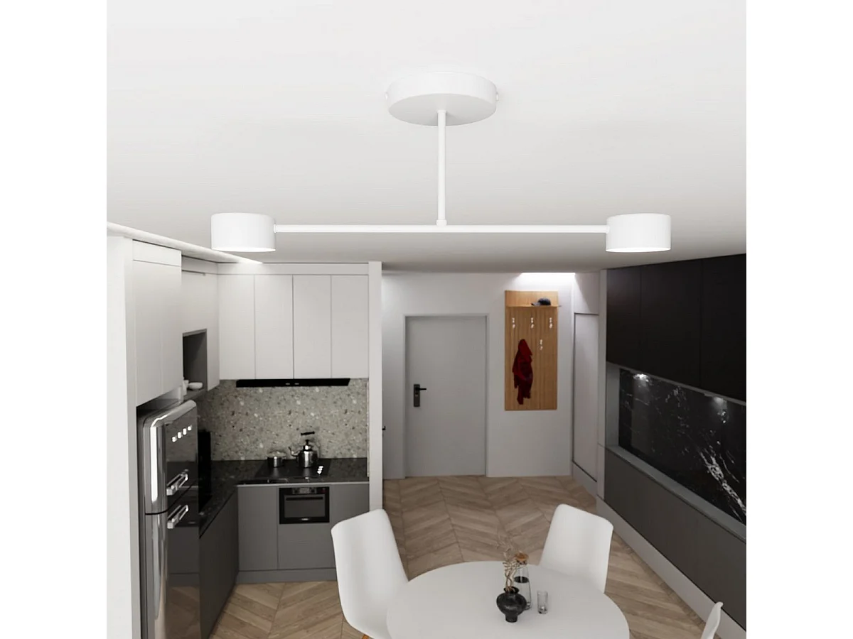 Plafonnier Halo, Blanc, 60x20x8 cm, Seven Design