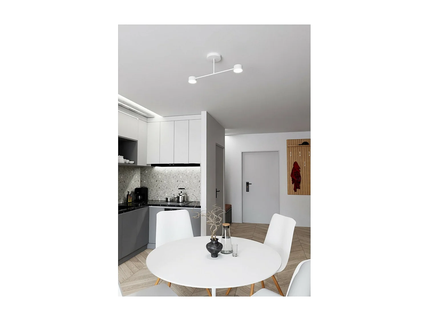 Plafonnier Halo, Blanc, 60x20x8 cm, Seven Design