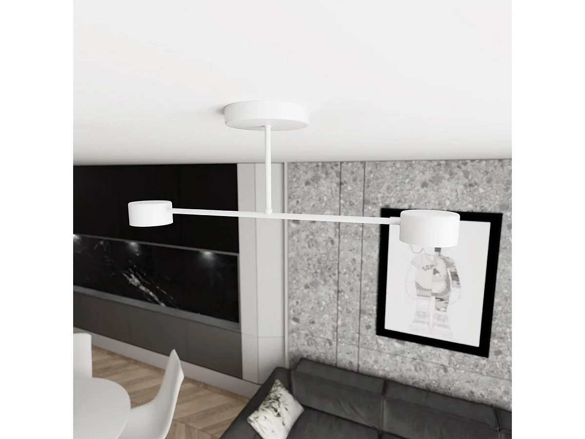 Plafonnier Halo, Blanc, 60x20x8 cm, Seven Design