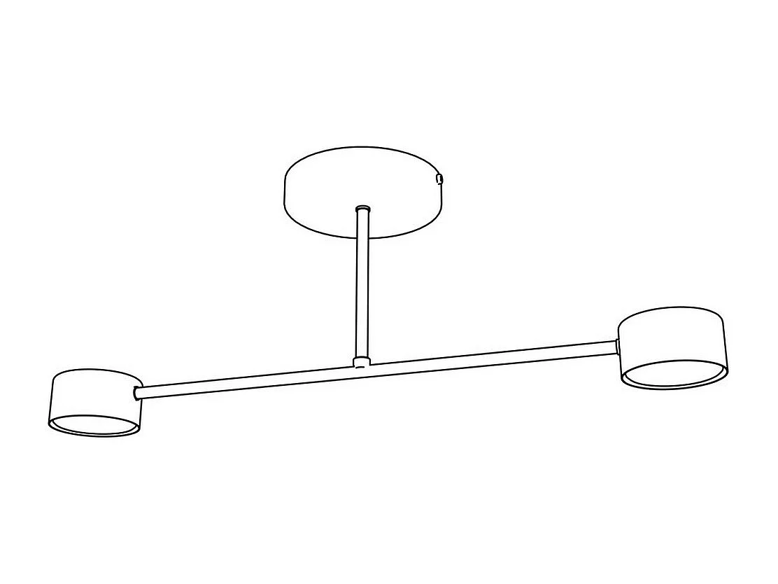 Plafonnier Halo, Blanc, 60x20x8 cm, Seven Design