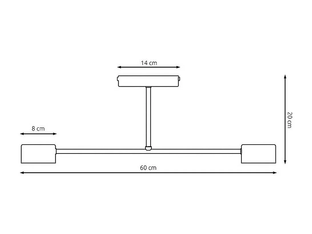 Plafonnier Halo, Blanc, 60x20x8 cm, Seven Design