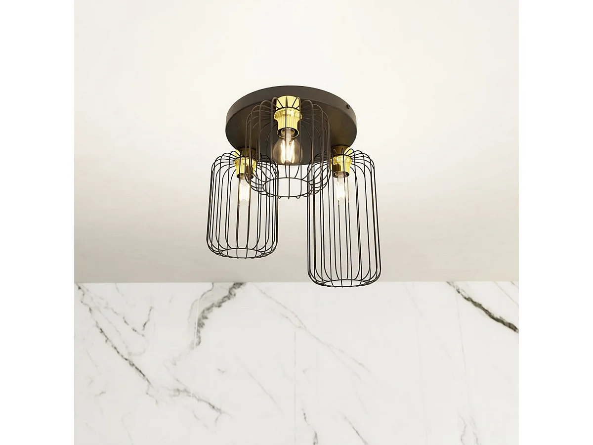 Plafonnier Barn 7, Noir, 30x30x35 cm, Seven Design