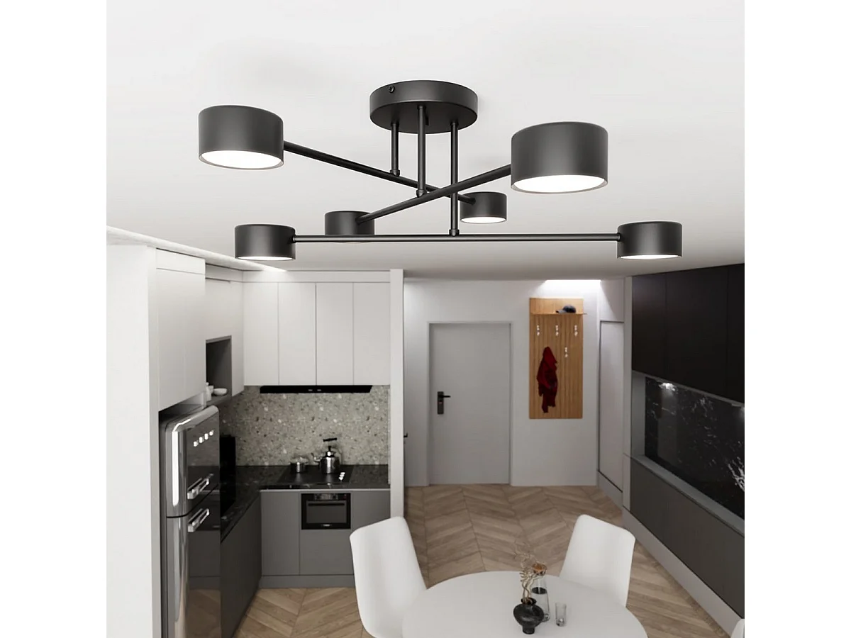 Lampa Sufitowa Halo 1, Czarny, 60x20x60 cm, Seven Design