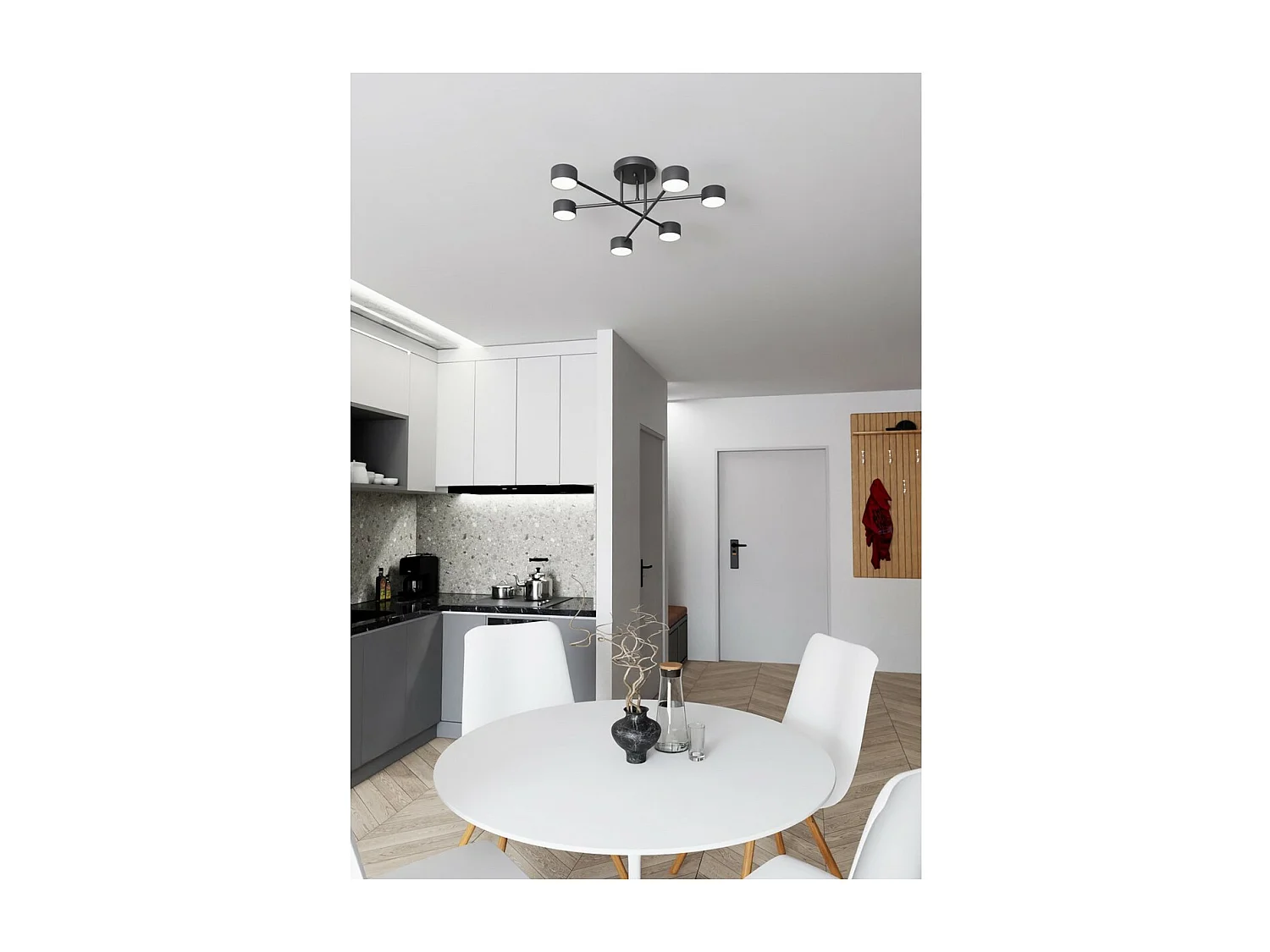 Lampa Sufitowa Halo 1, Czarny, 60x20x60 cm, Seven Design