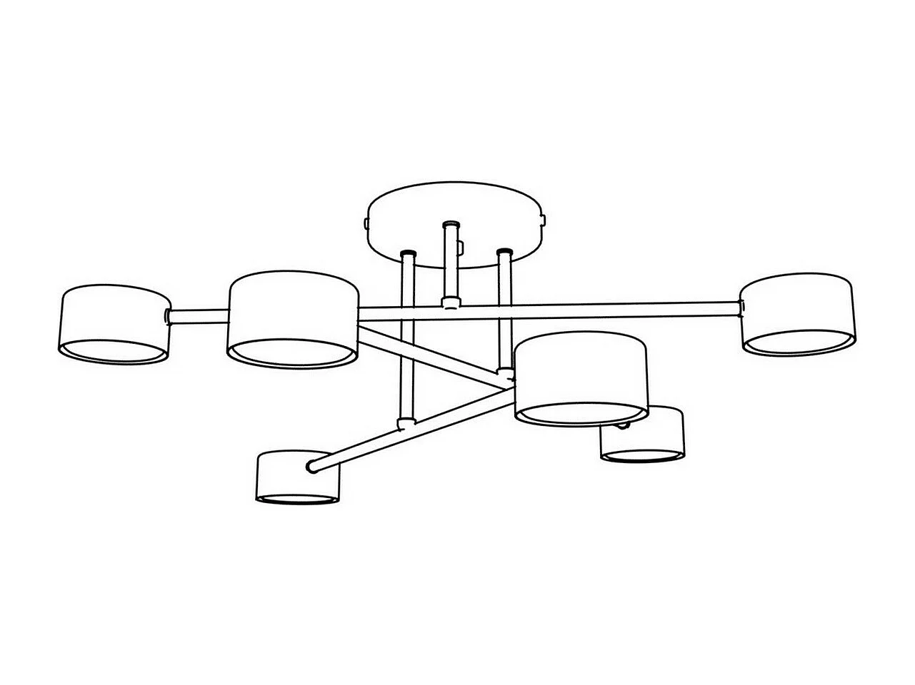 Lampa Sufitowa Halo 1, Czarny, 60x20x60 cm, Seven Design