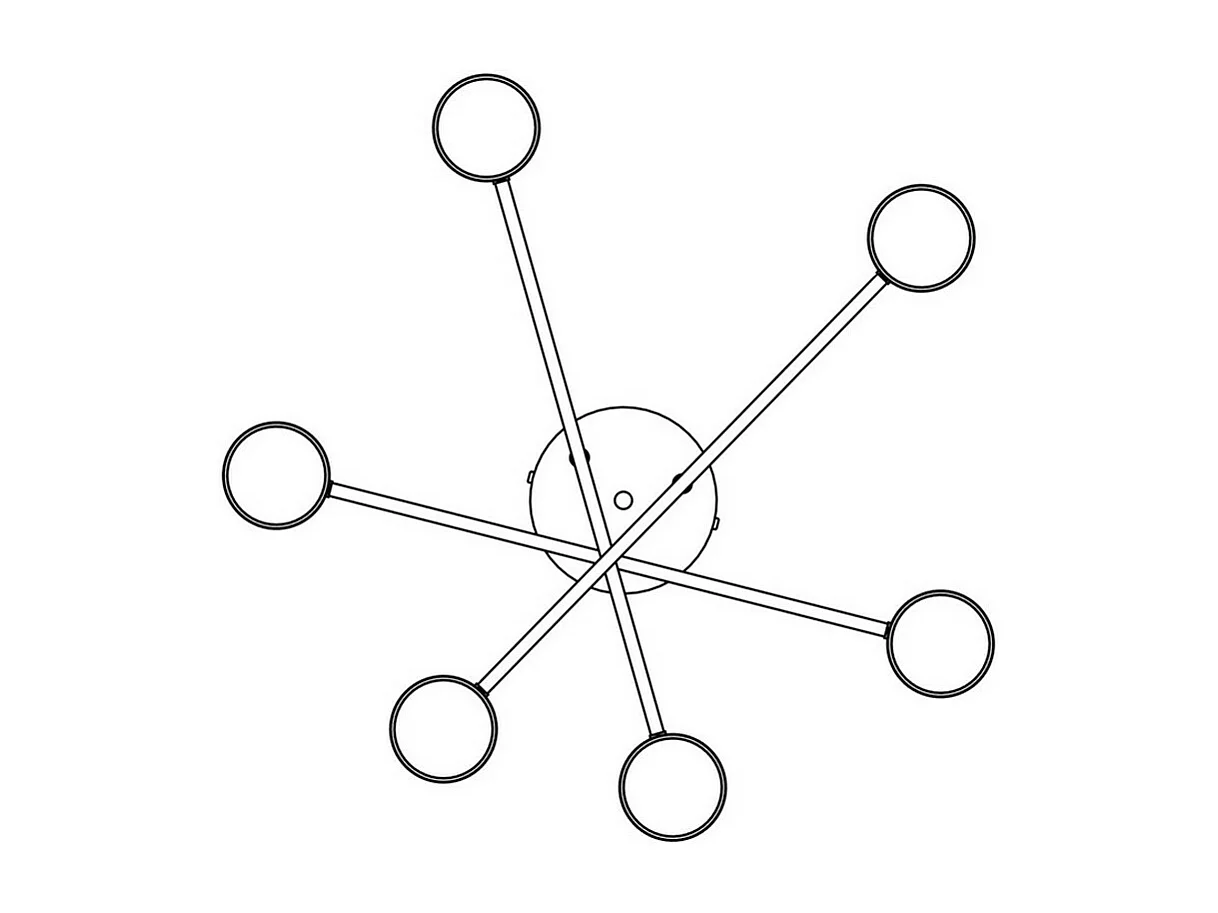 Lampa Sufitowa Halo 1, Czarny, 60x20x60 cm, Seven Design