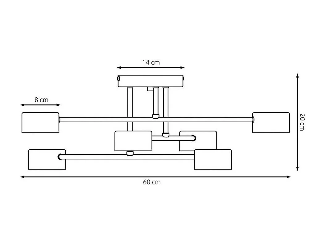Lampa Sufitowa Halo 1, Czarny, 60x20x60 cm, Seven Design