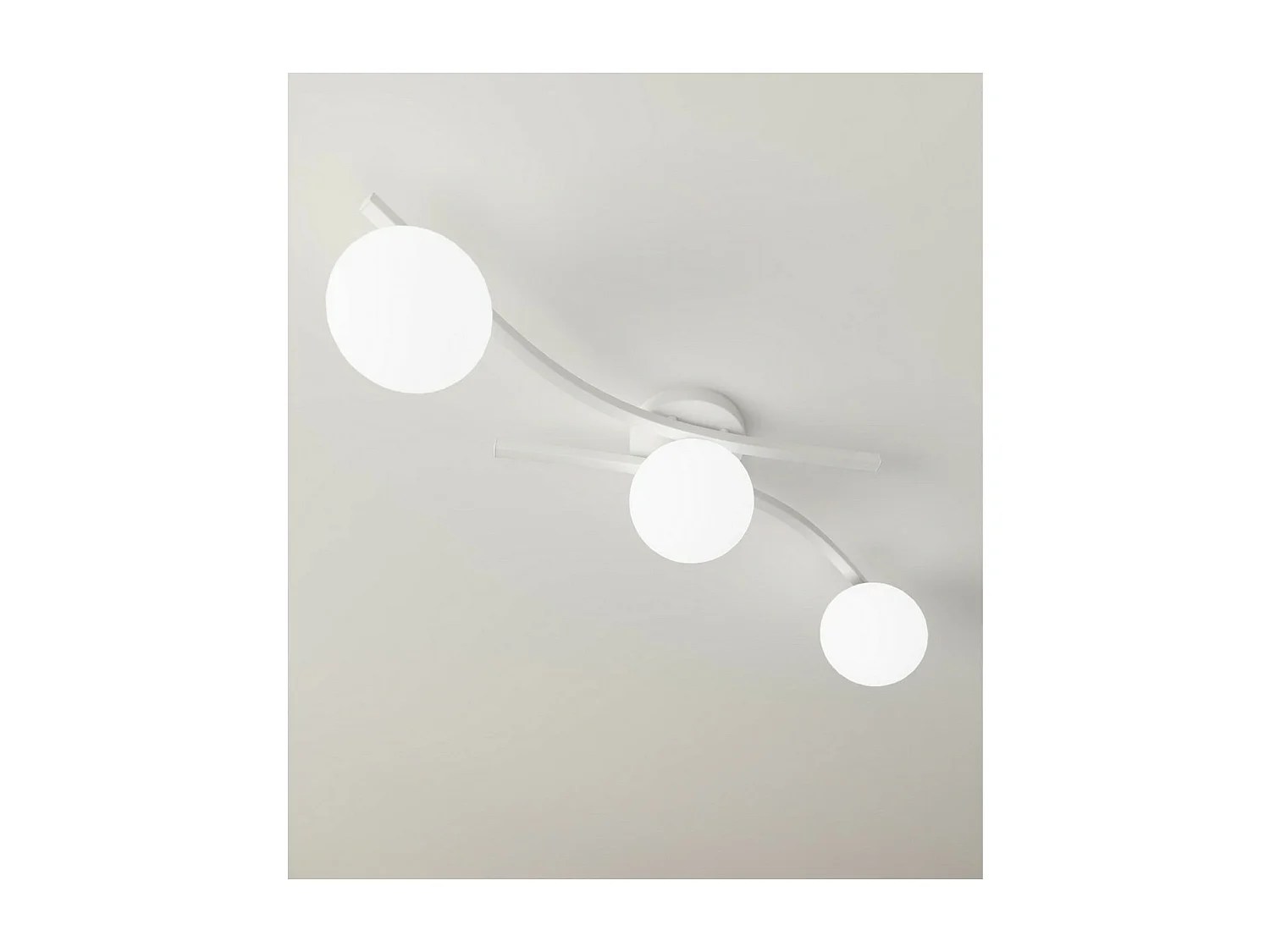 Plafonnier Opus 6, Blanc, 60x60x20 cm, Seven Design