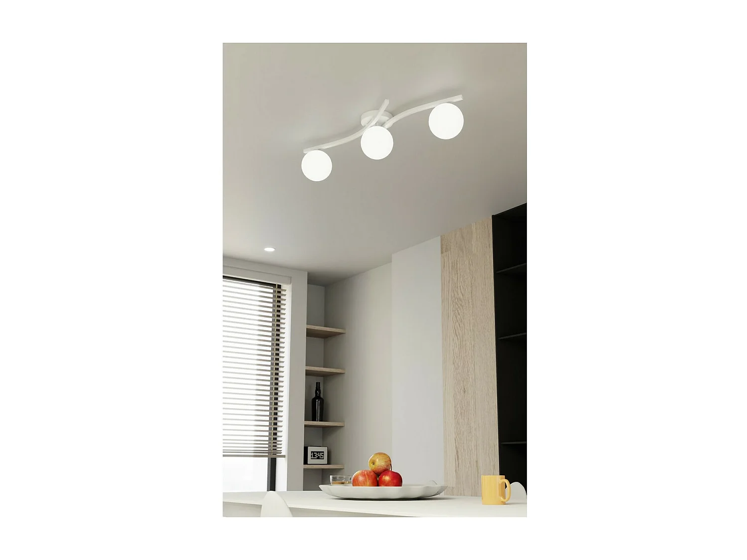 Plafonnier Opus 6, Blanc, 60x60x20 cm, Seven Design