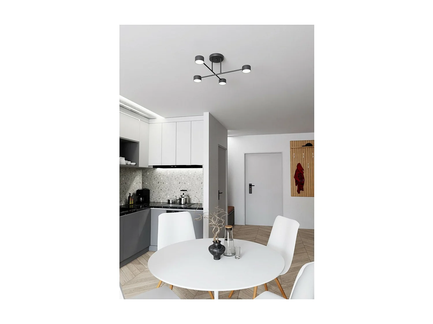 Candeeiro de Teto Halo, Preto, 60x20x60 cm, Seven Design