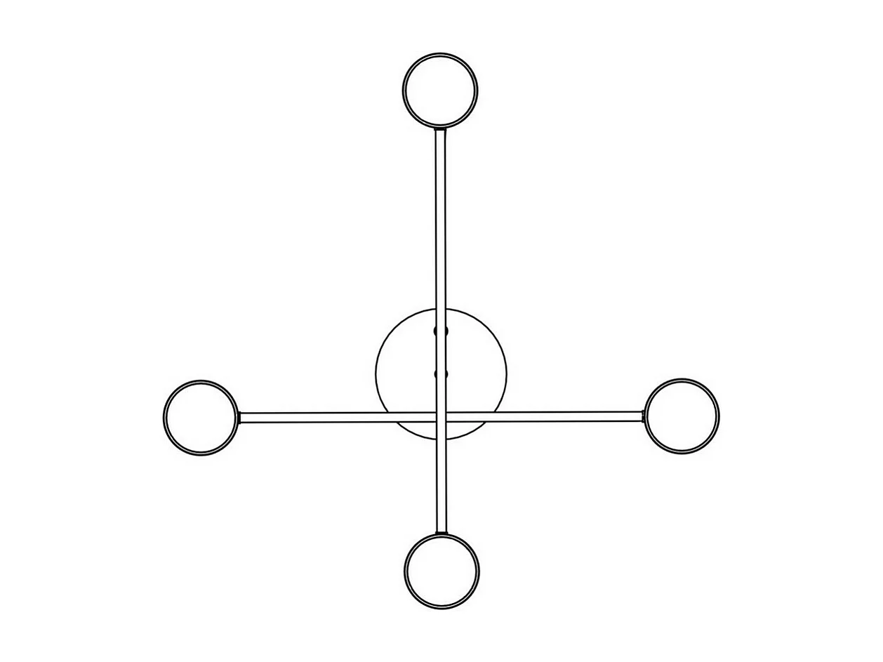 Candeeiro de Teto Halo, Preto, 60x20x60 cm, Seven Design