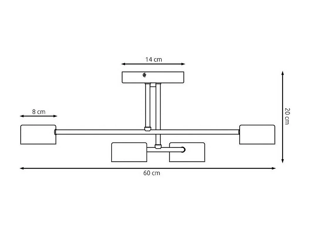 Candeeiro de Teto Halo, Preto, 60x20x60 cm, Seven Design