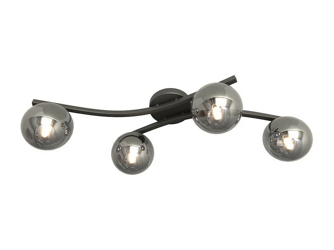 Plafonnier Opus 5, Noir, 60x60x20 cm, Seven Design