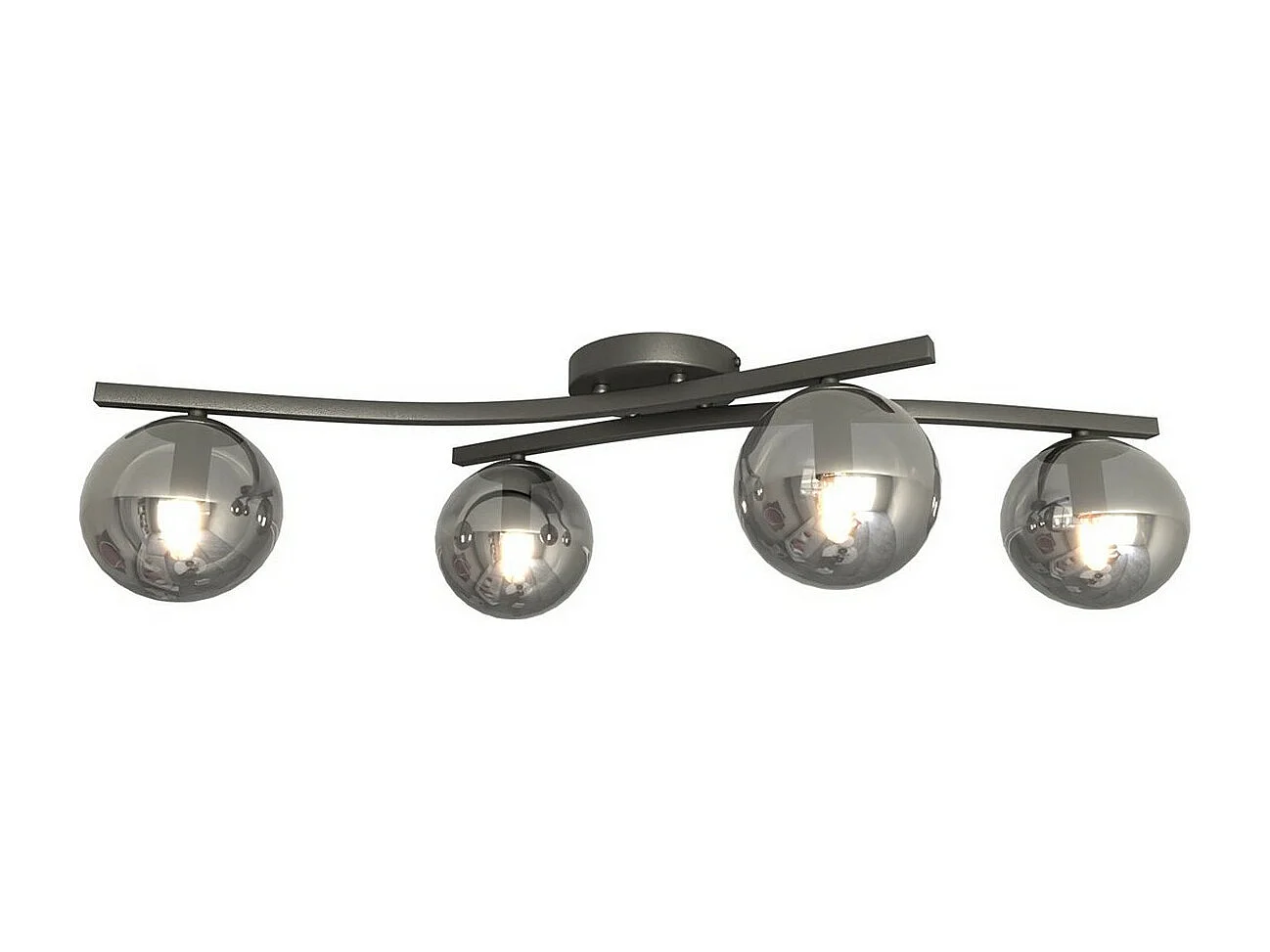 Plafonnier Opus 5, Noir, 60x60x20 cm, Seven Design