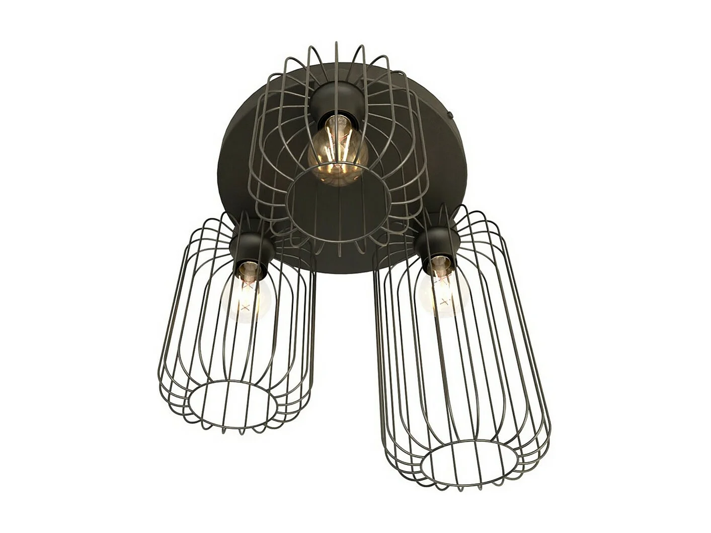 Plafonnier Barn 2, Noir, 30x30x35 cm, Seven Design