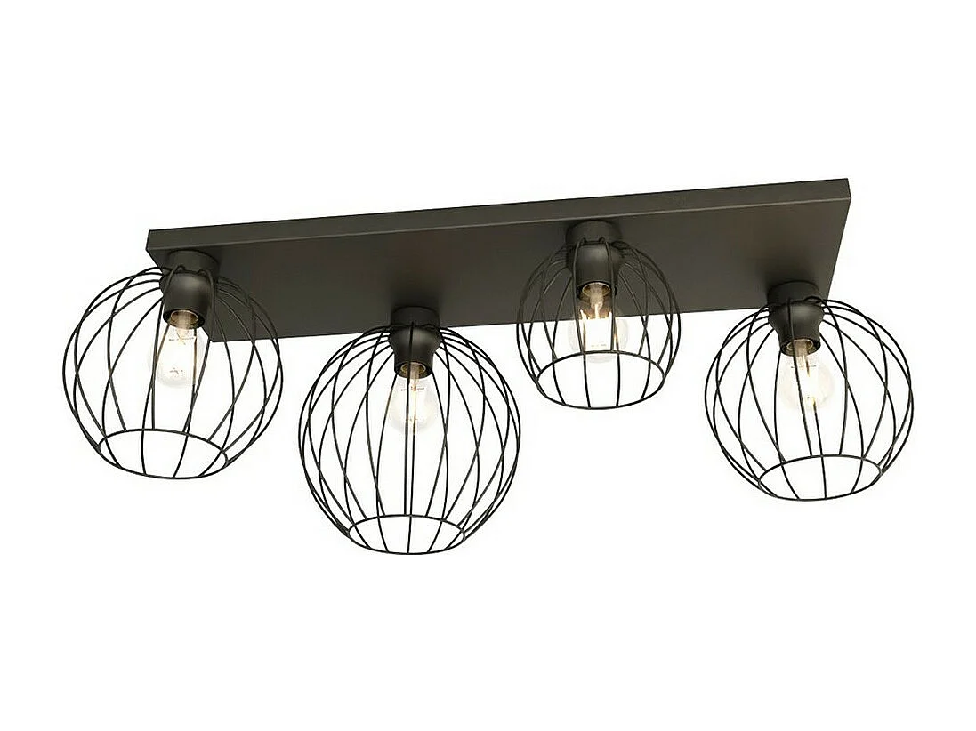 Candeeiro de Teto Nest 3, Preto, 83x24x28 cm, Seven Design