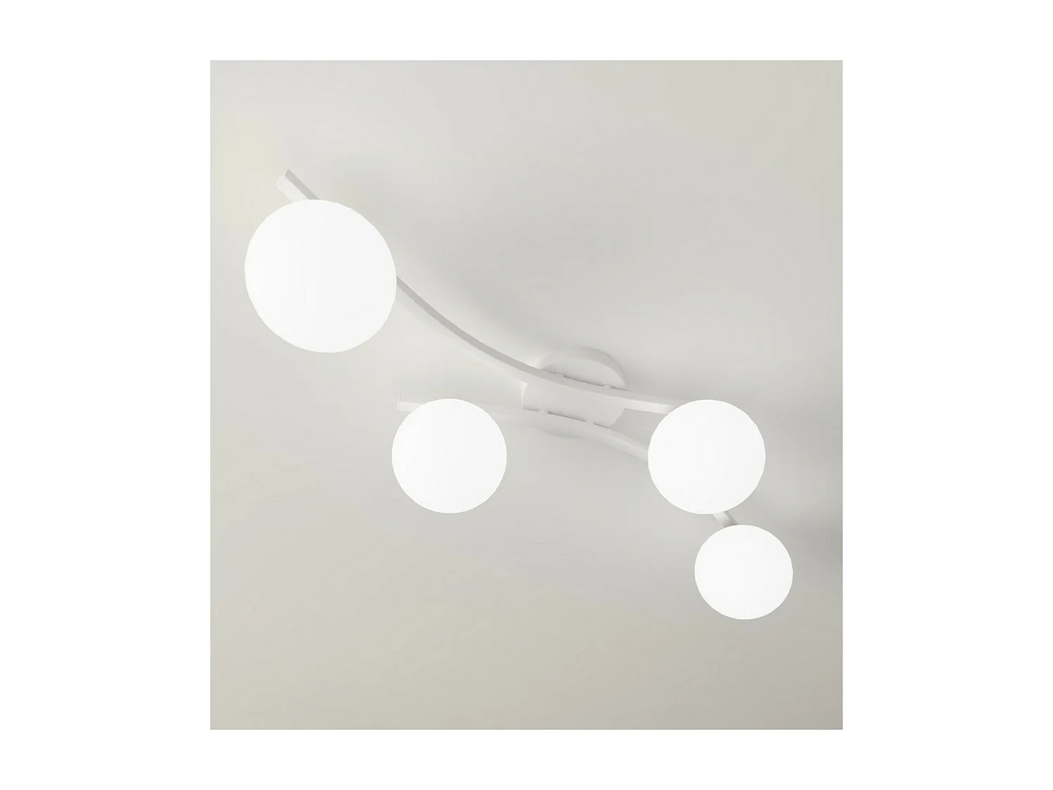 Plafonnier Opus 7, Blanc, 60x60x20 cm, Seven Design