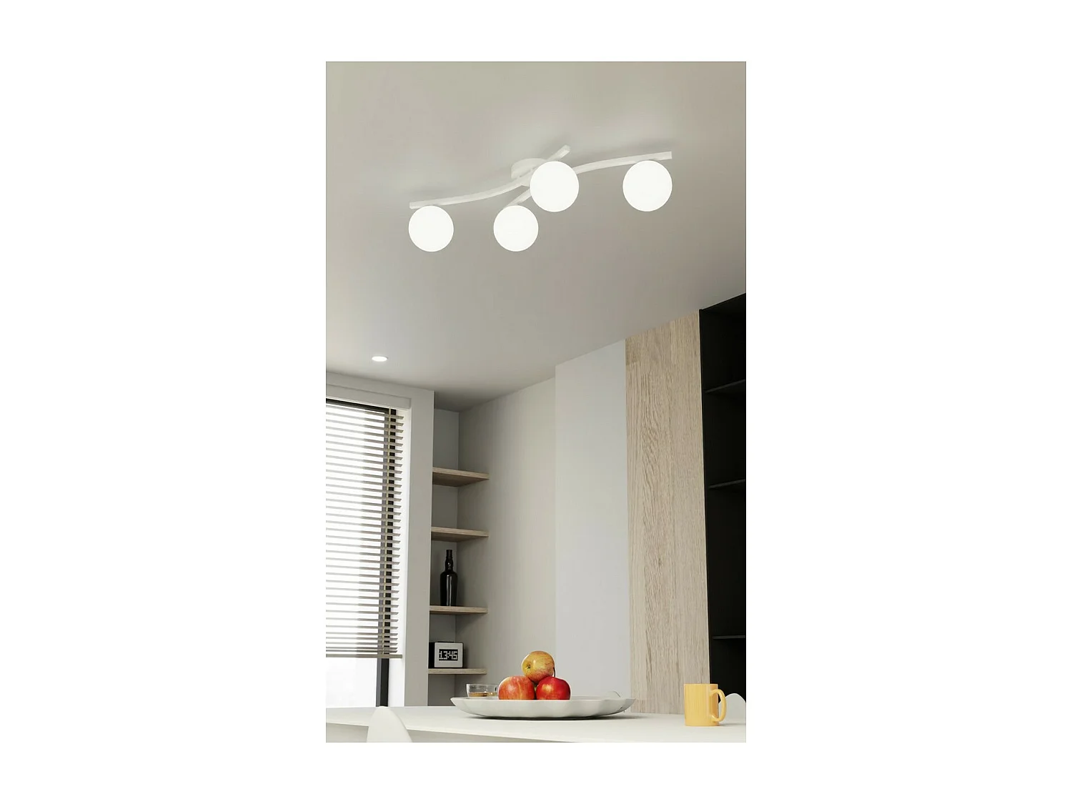 Plafonnier Opus 7, Blanc, 60x60x20 cm, Seven Design