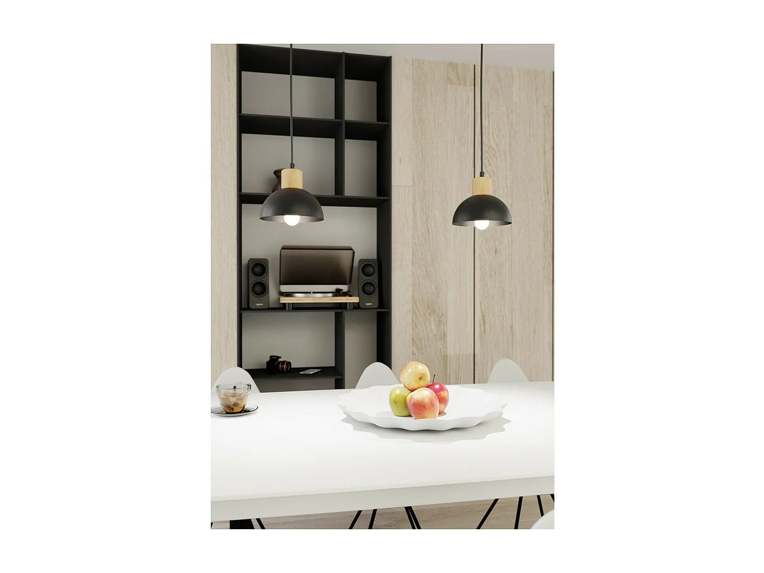 Lampada a Soffitto Seco, Nero, 18x18x140 cm, Seven Design