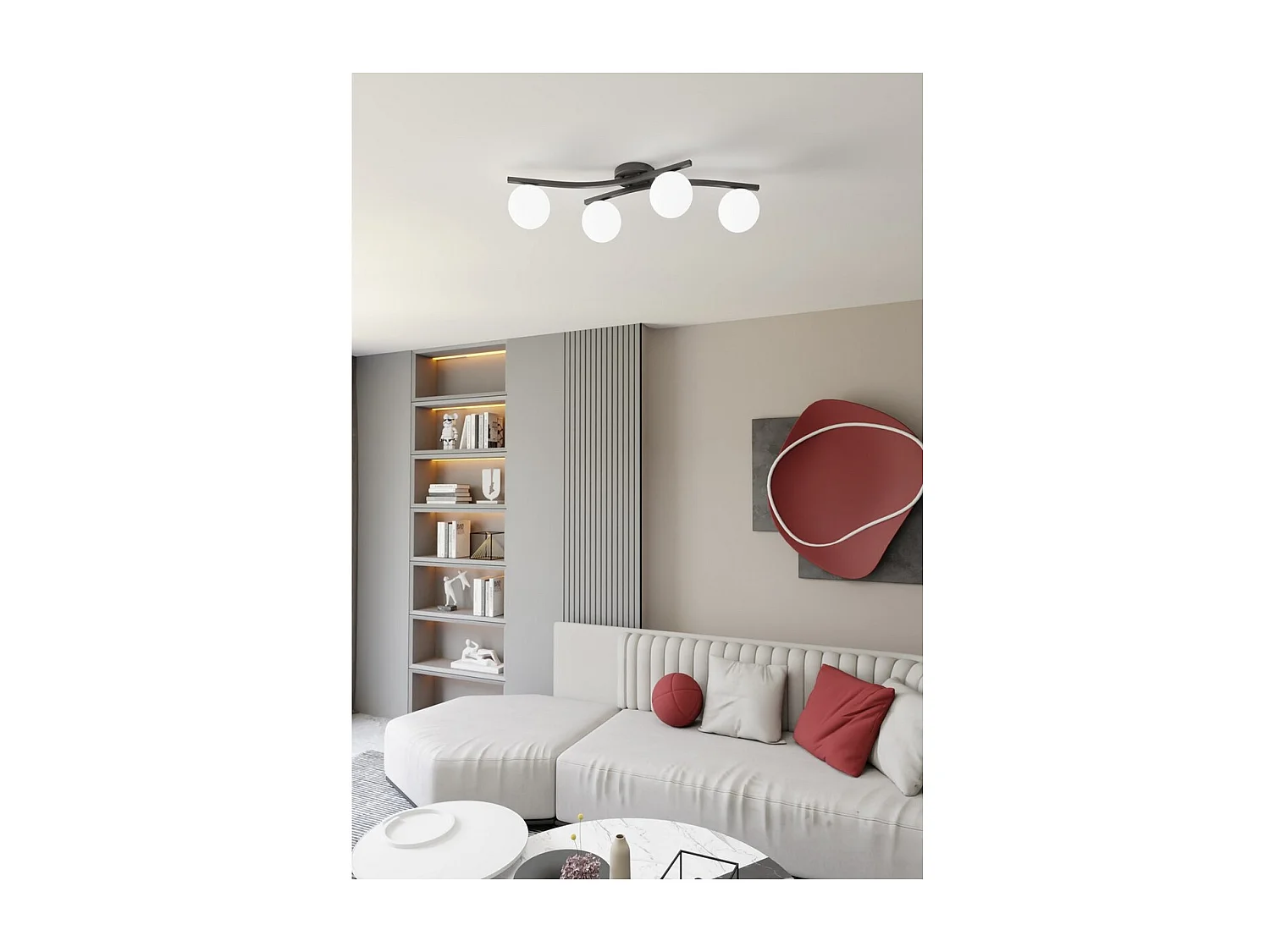 Lampa Sufitowa Opus 2, Czarny, 60x60x20 cm, Seven Design