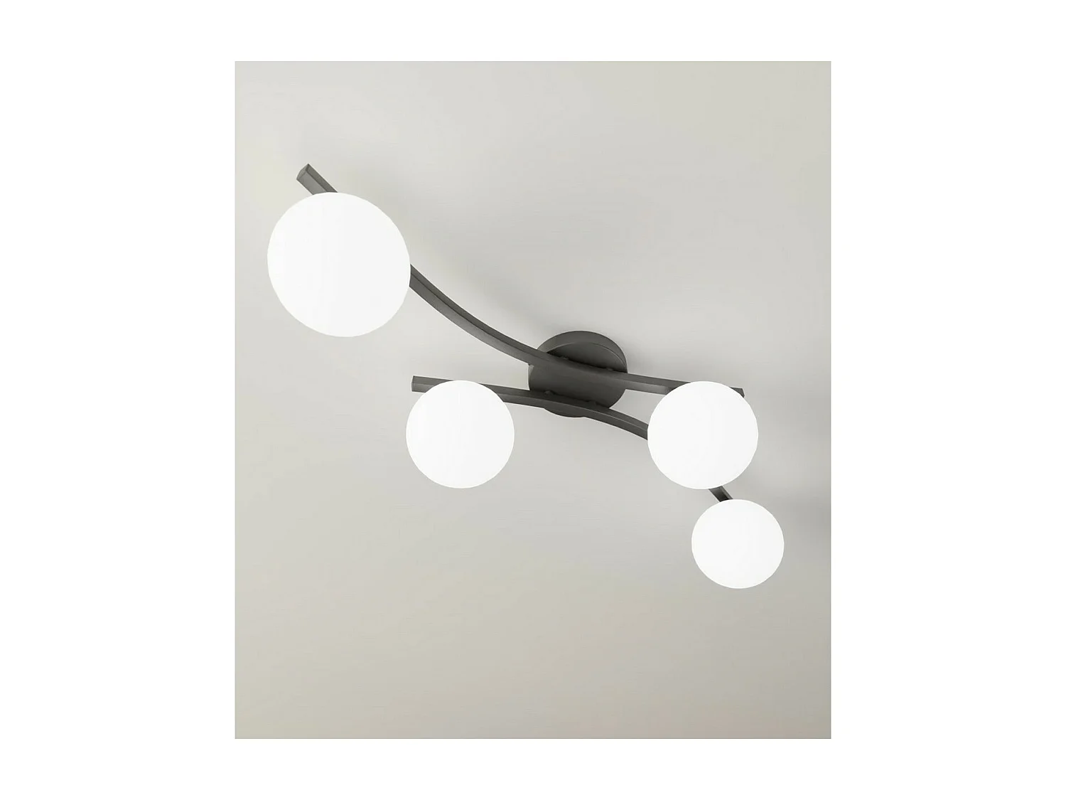 Lampa Sufitowa Opus 2, Czarny, 60x60x20 cm, Seven Design