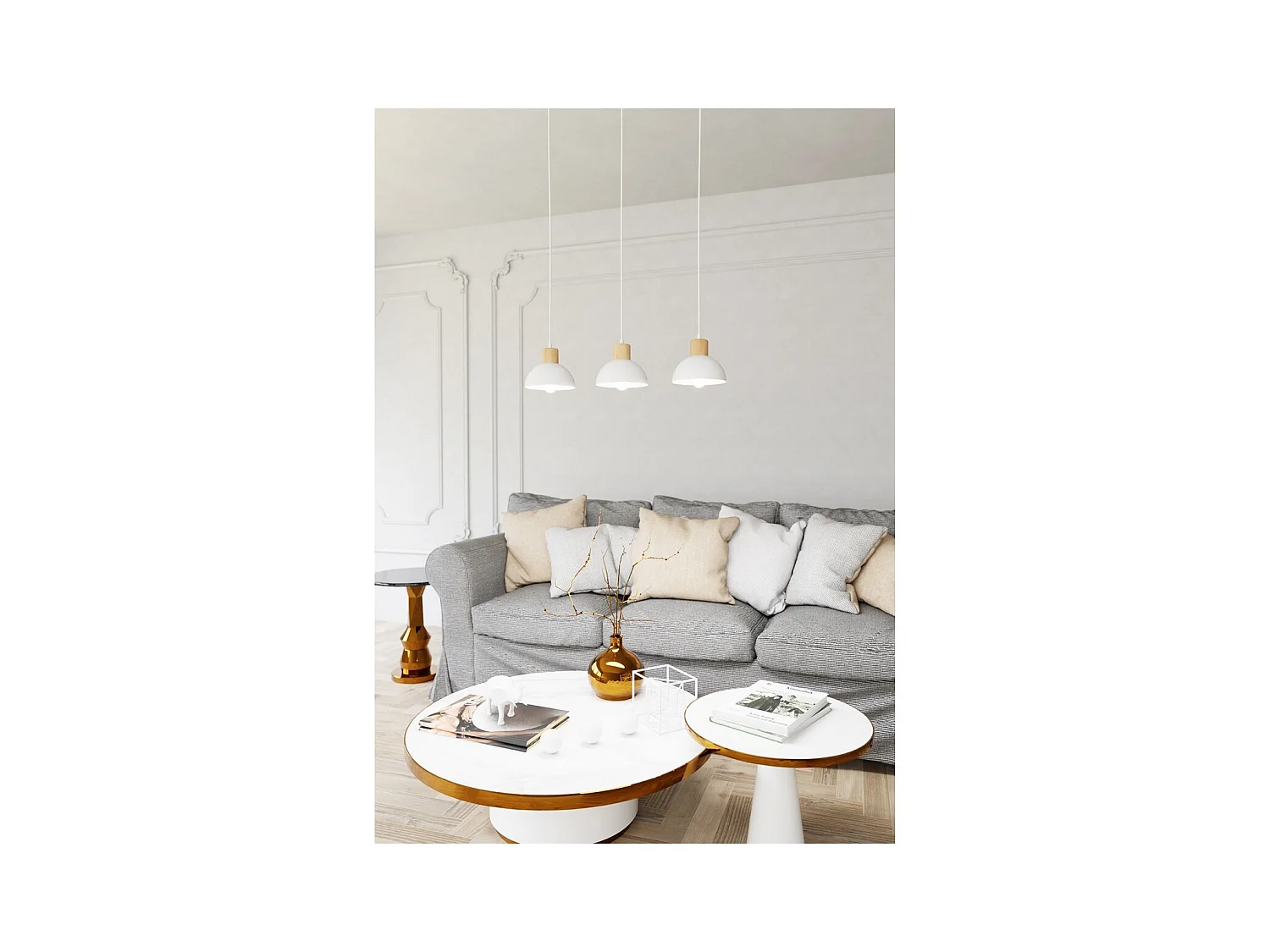 Lampada a Soffitto Seco, Bianco, 60x18x140 cm, EPIKASA