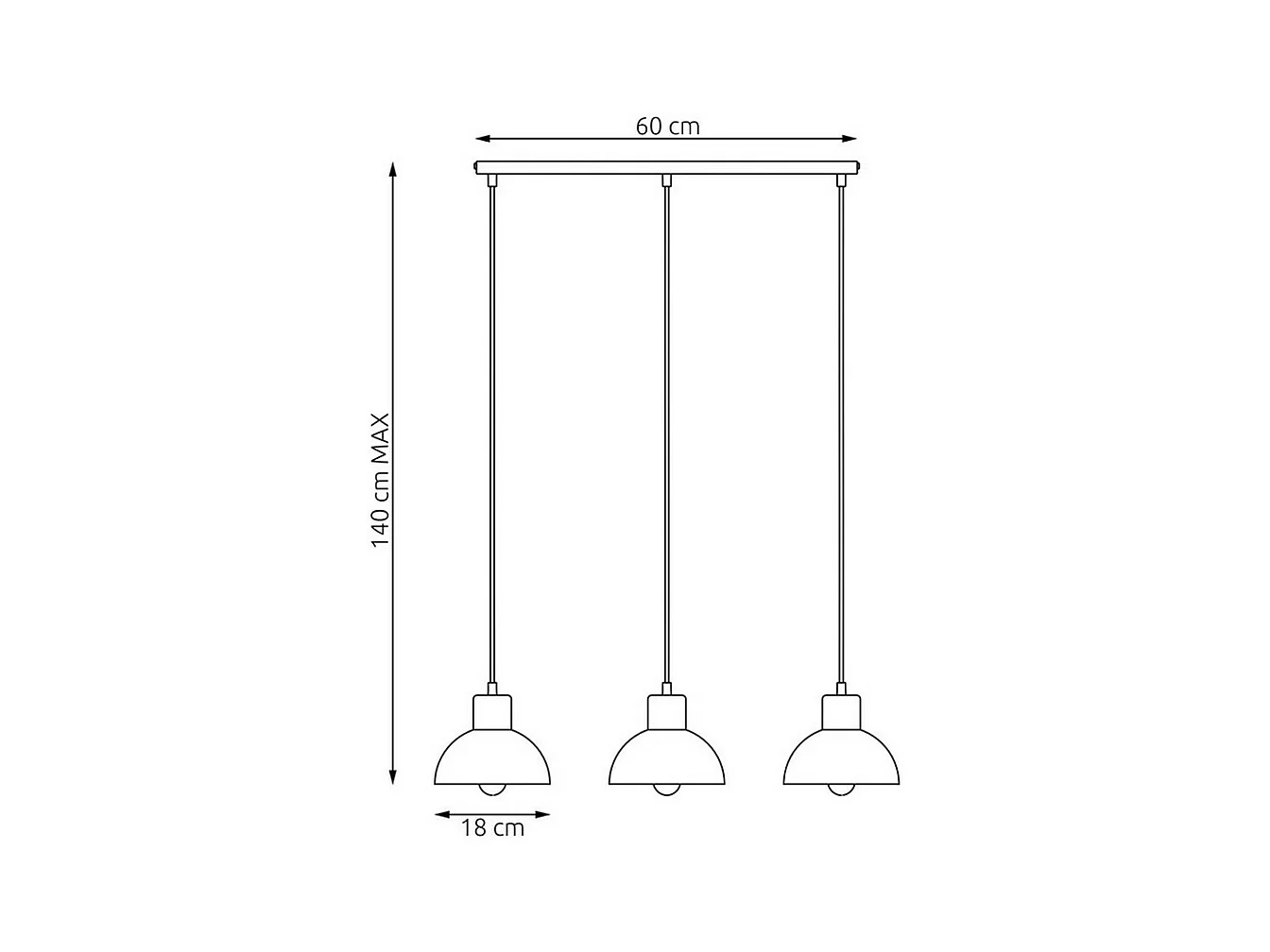 Lampada a Soffitto Seco, Bianco, 60x18x140 cm, EPIKASA