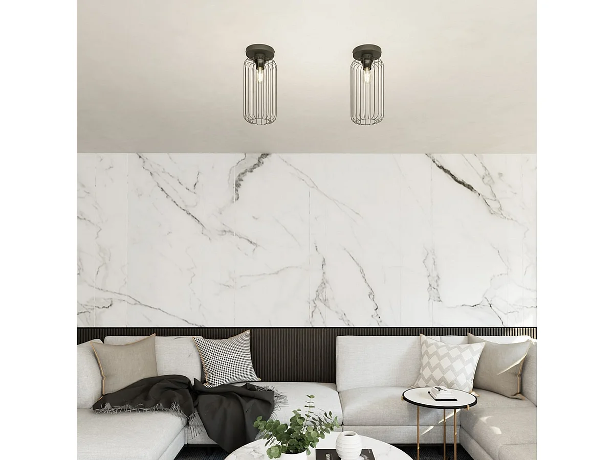 Plafondlamp Barn, Zwart, 16x35x35 cm, EPIKASA