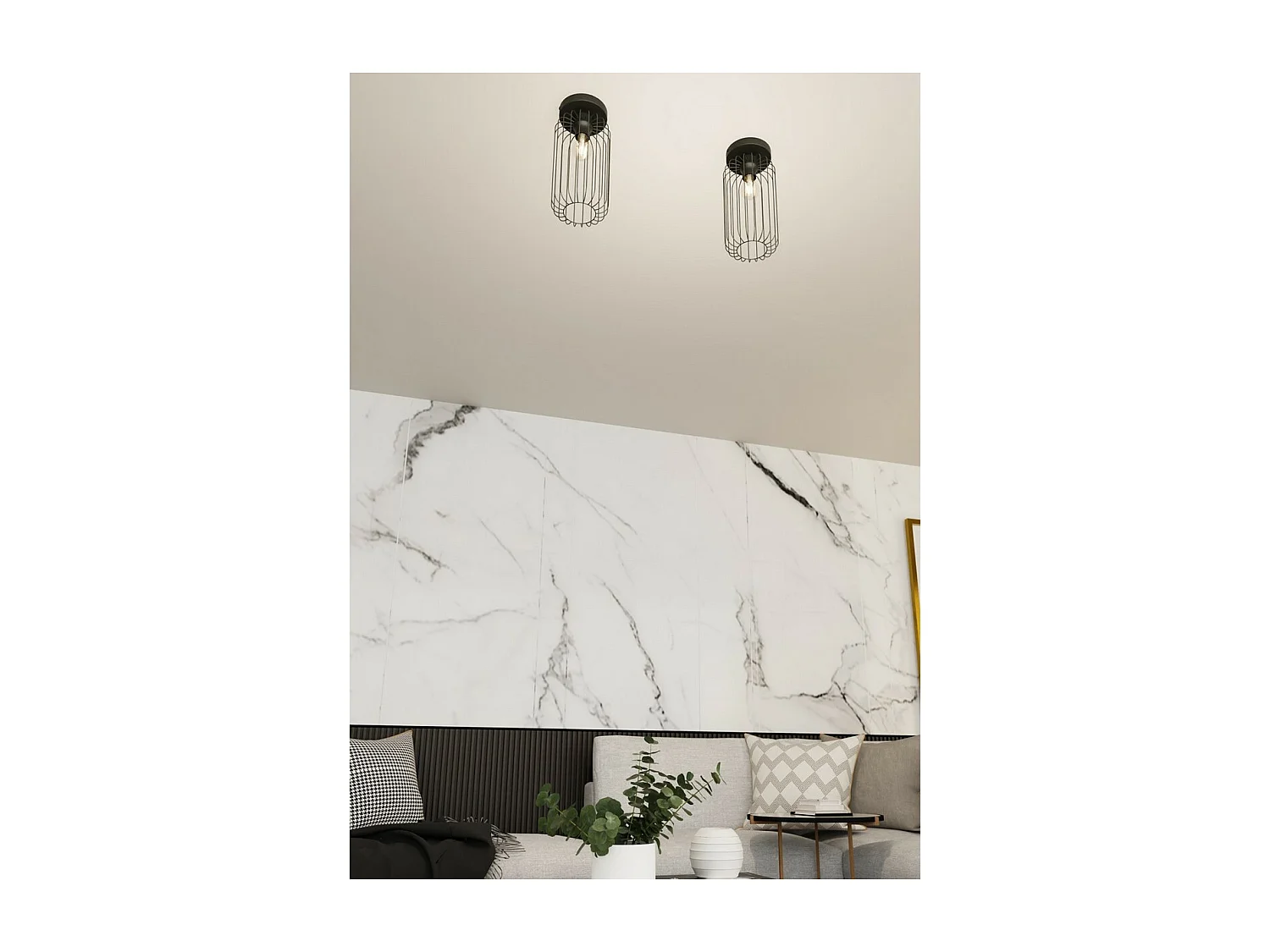 Plafondlamp Barn, Zwart, 16x35x35 cm, EPIKASA