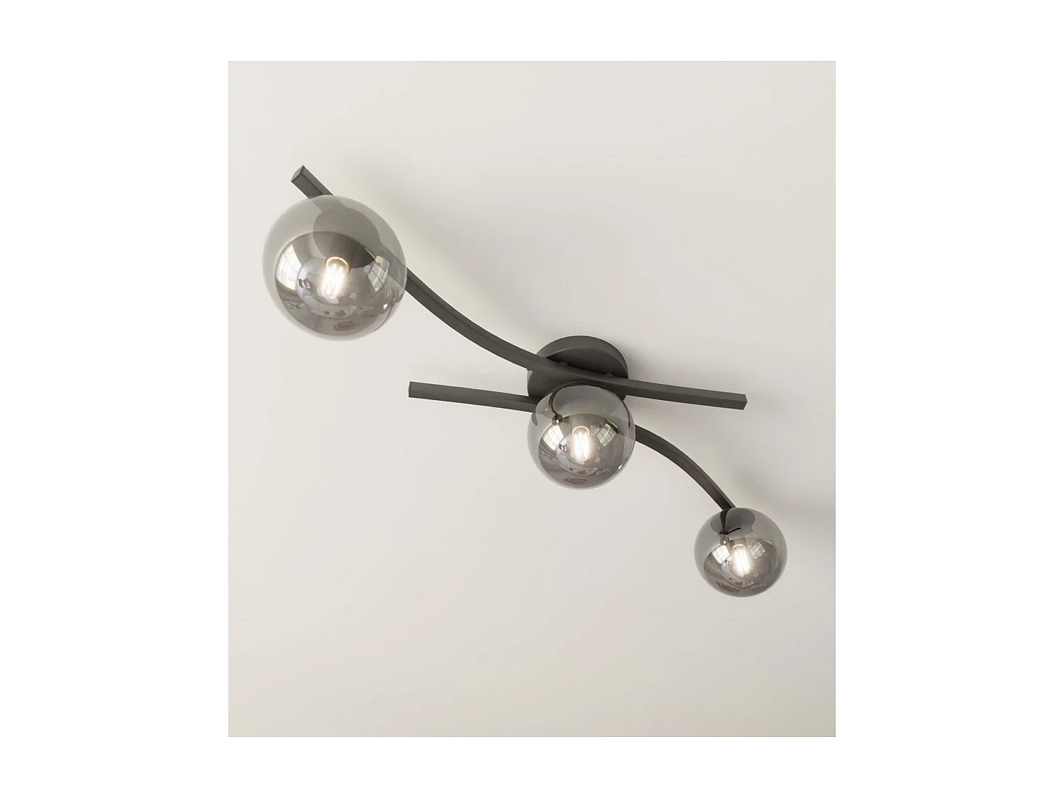 Plafonnier Opus 4, Noir, 60x60x20 cm, Seven Design