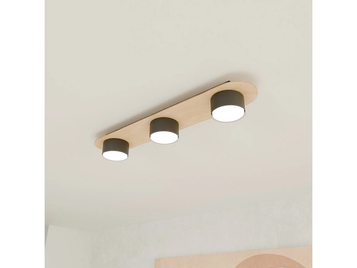 Candeeiro de Teto Diaz 4, Preto, 55x11x7 cm, Seven Design