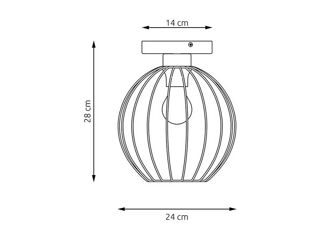 Candeeiro de Teto Nest, Preto, 28x24x24 cm, Seven Design