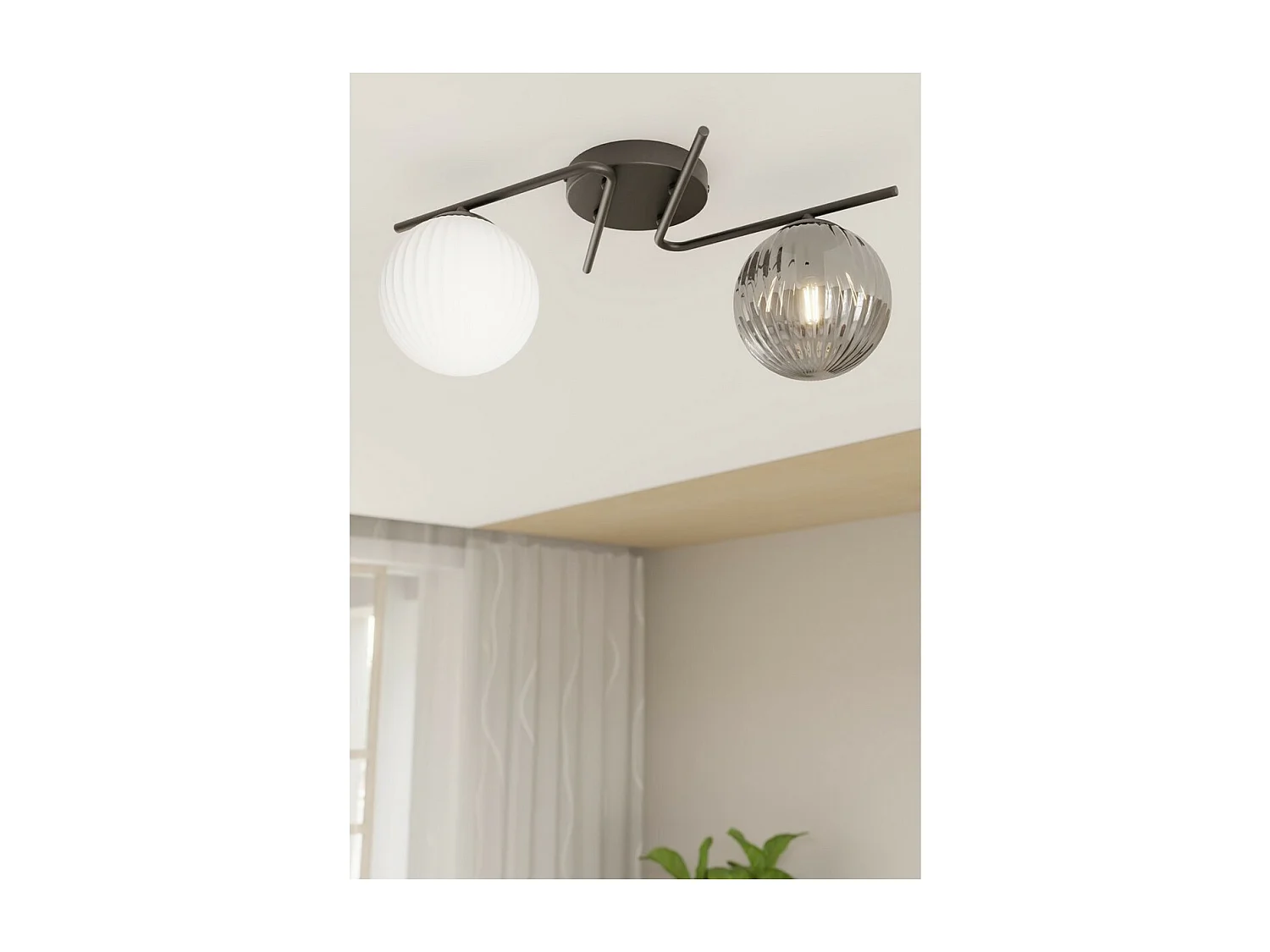 Plafonnier Vespa 4, Noir, 19x30x48 cm, Seven Design