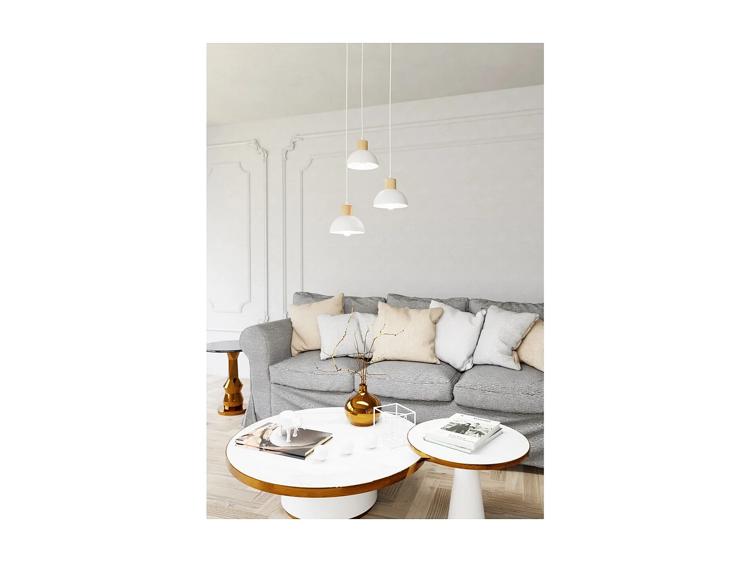 Plafonnier Seco, Blanc, 30x18x140 cm, Seven Design