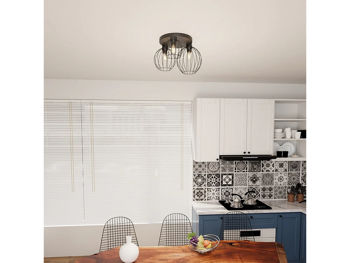 Plafonnier Nest 2, Noir, 41x41x28 cm, Seven Design