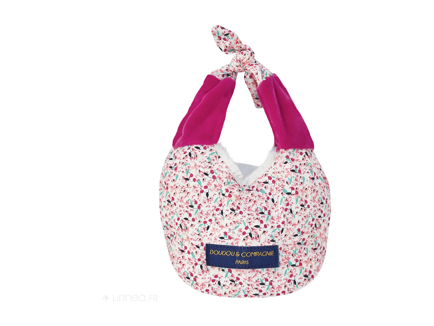 Doudou amusette 30 cm polyester collection LES PETITS FUTÉS lapin rose