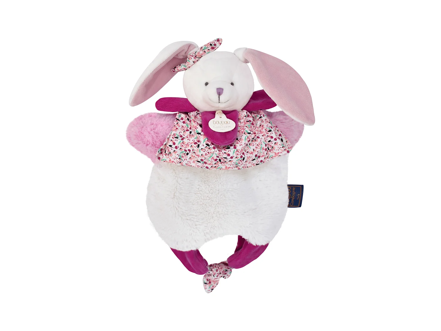 Doudou amusette 30 cm polyester collection LES PETITS FUTÉS lapin rose