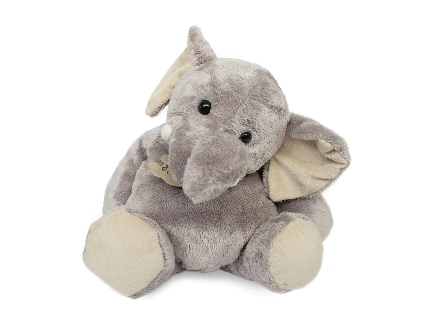 Peluche 38 cm polyester collection TERRE SAUVAGE éléphant gris blanc