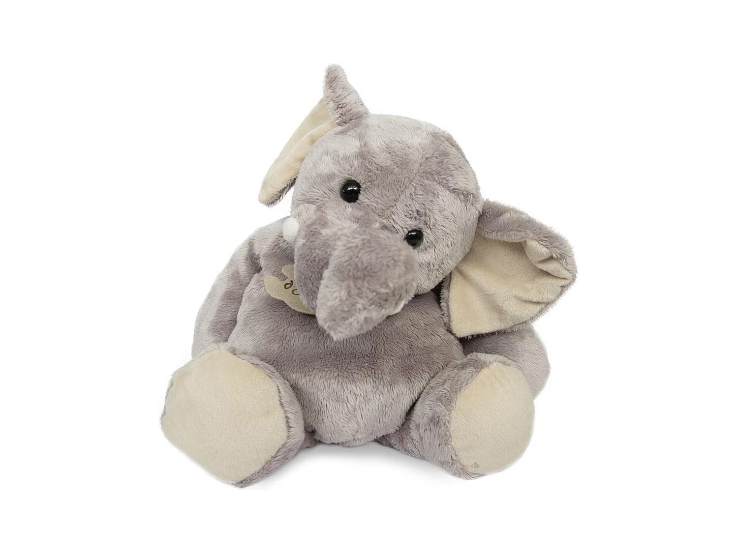 Peluche 38 cm polyester collection TERRE SAUVAGE éléphant gris blanc