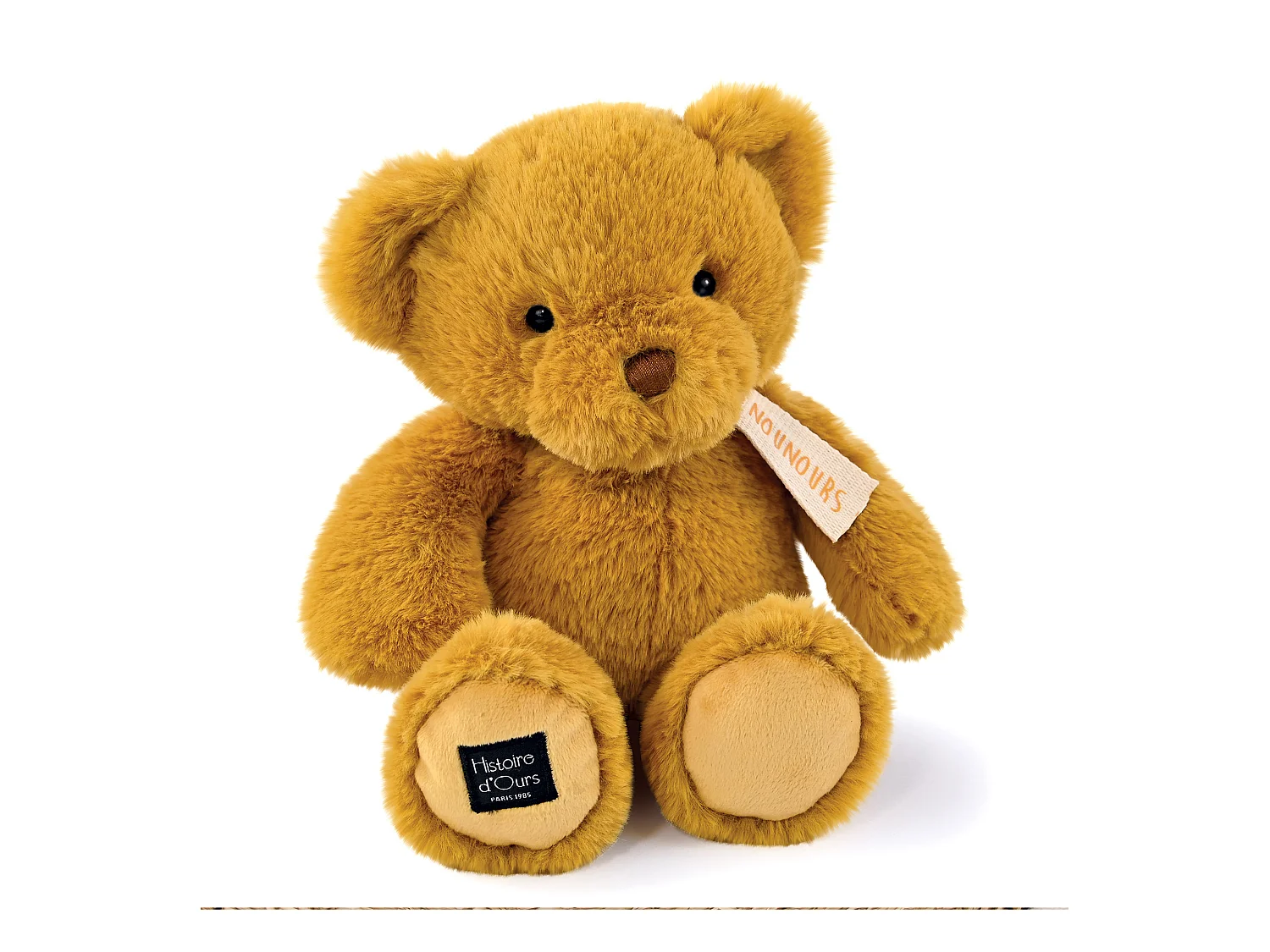 Peluche ours 28 cm polyester collection LE NOUNOURS jaune ocre