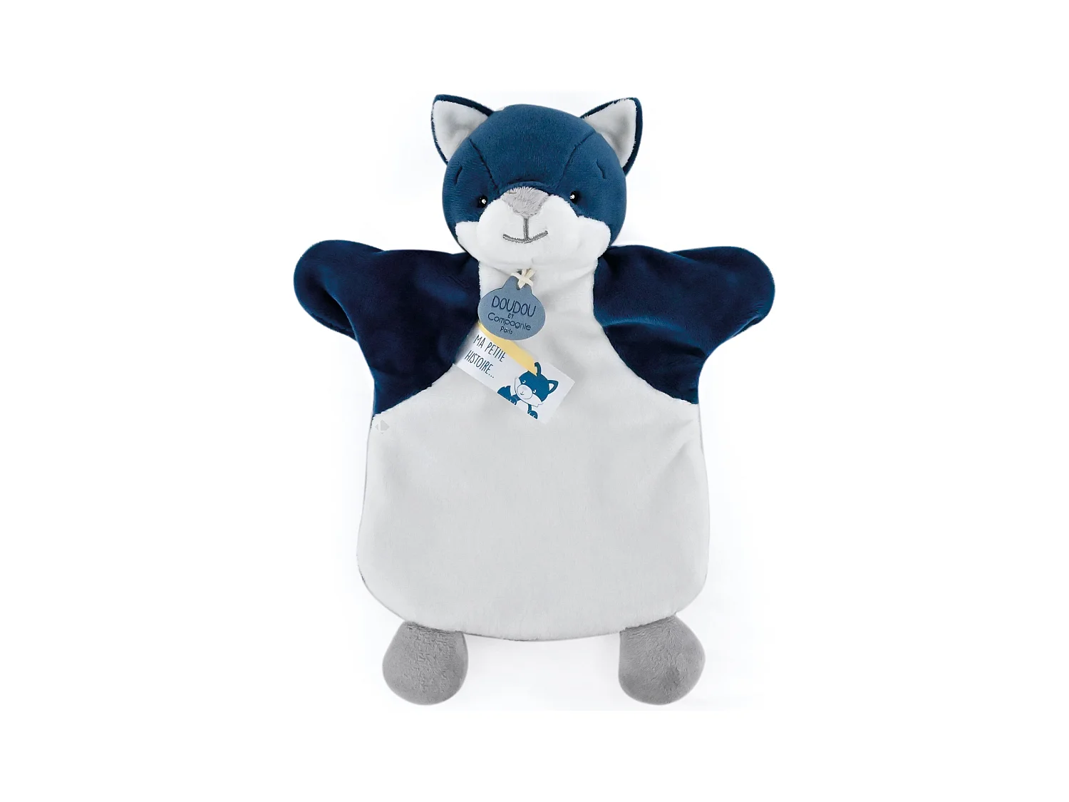 Doudou marionnette 25 cm polyester LES MARIONNETTES loup blanc